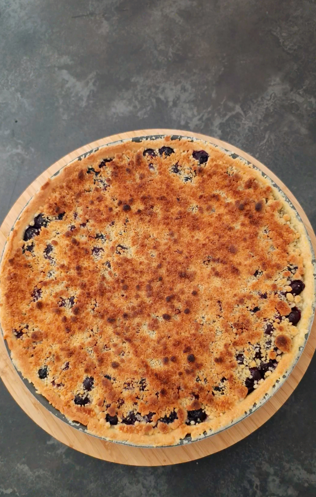 tarte crumble aux myrtilles