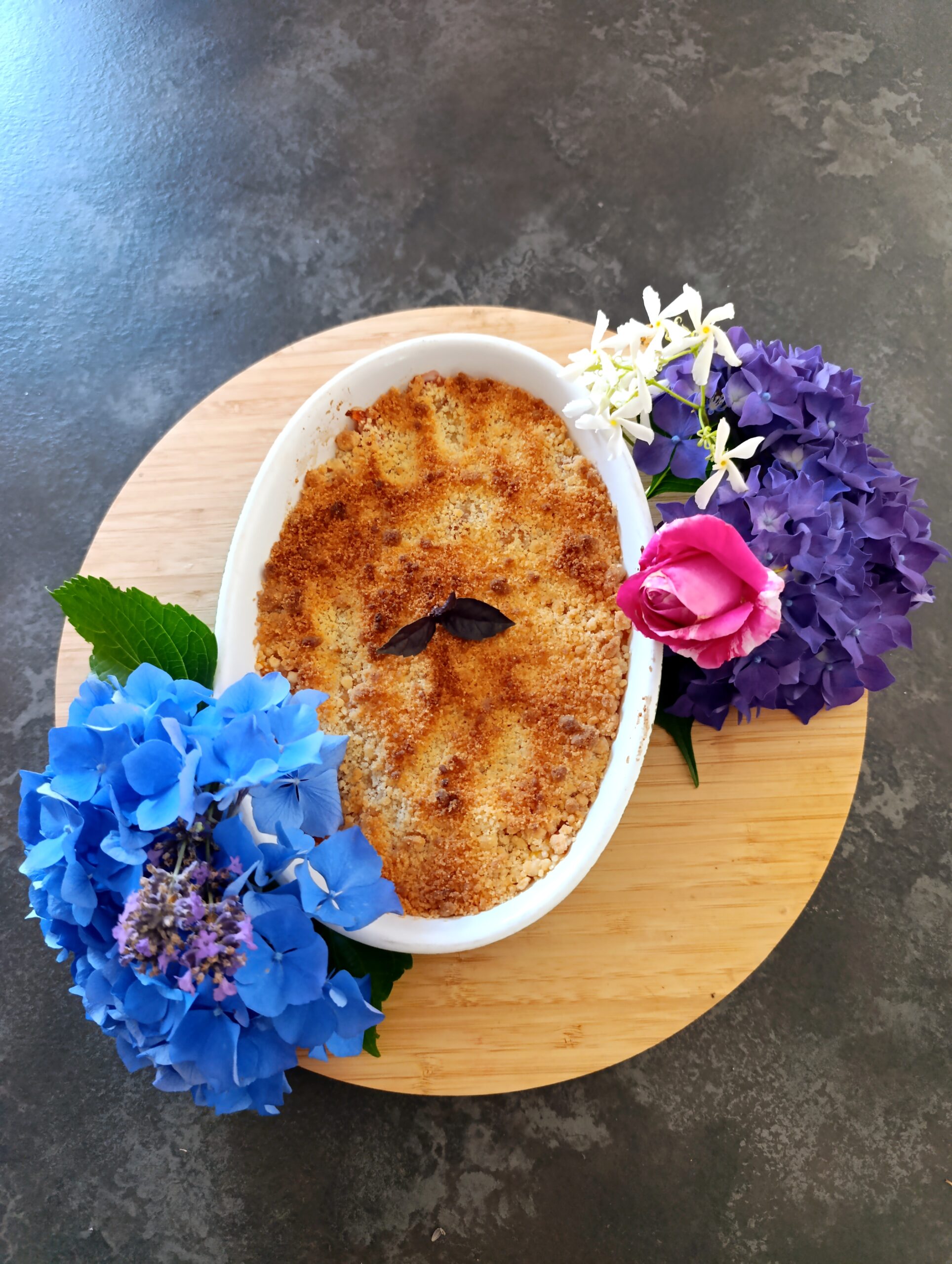 Crumble à la pêche